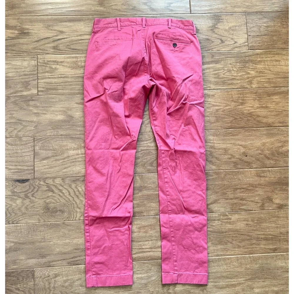 J.Crew Factory Mercantile Pants Men's Size 31x32 Flex-Slim Chino Pink/Red